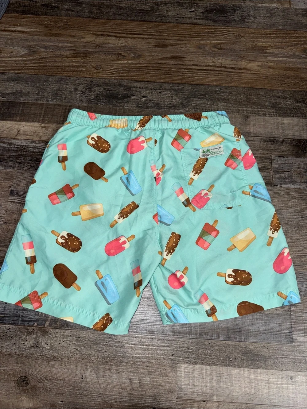 US Surf Club Men’s Swim Trunks Medium Ice Cream Popsicle Print Mint Green Swim